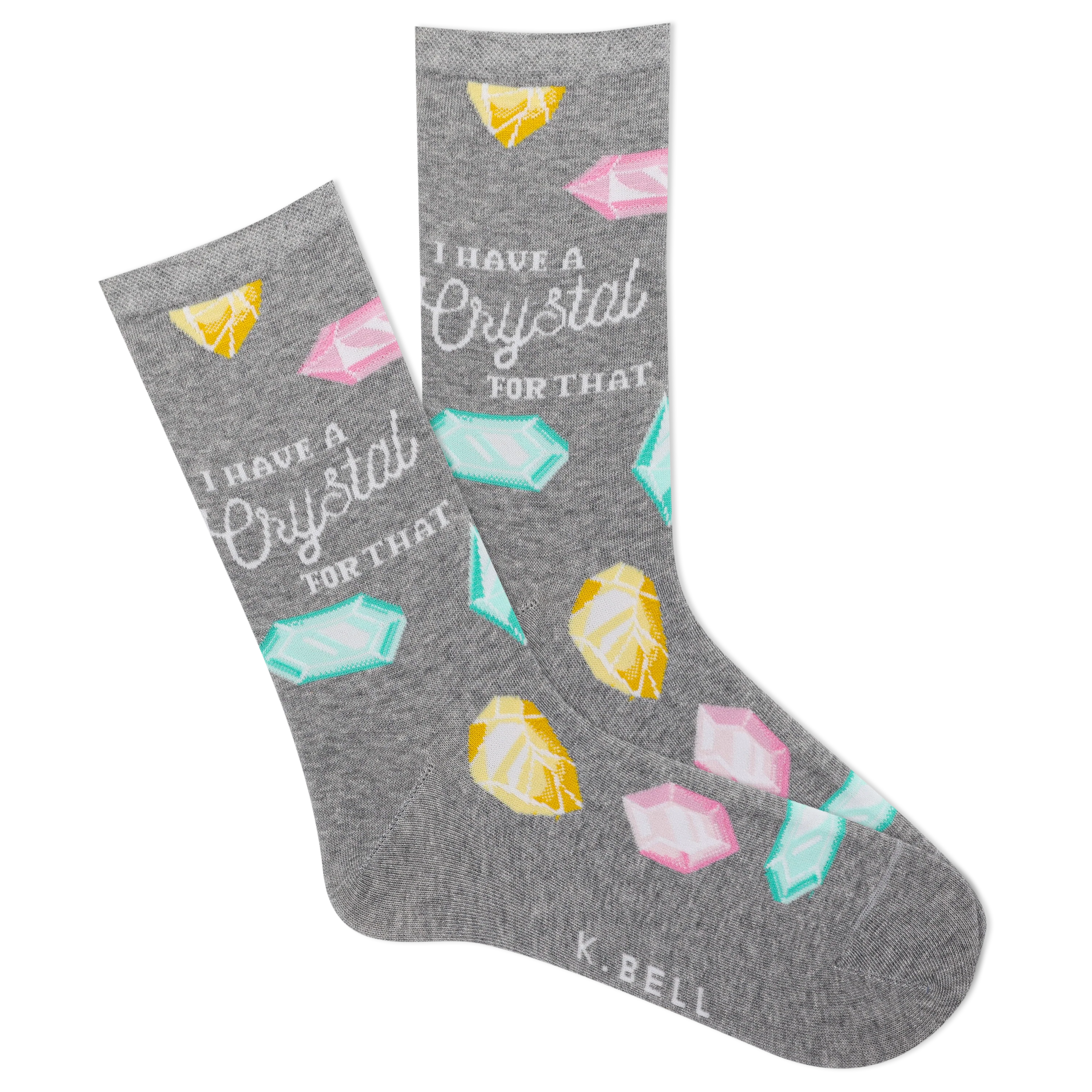 K.Bell Women's I Have a Crystal for That Crew Socks