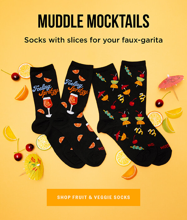 Perfect for muddling mocktails, shop fruit and vegetable novelty socks