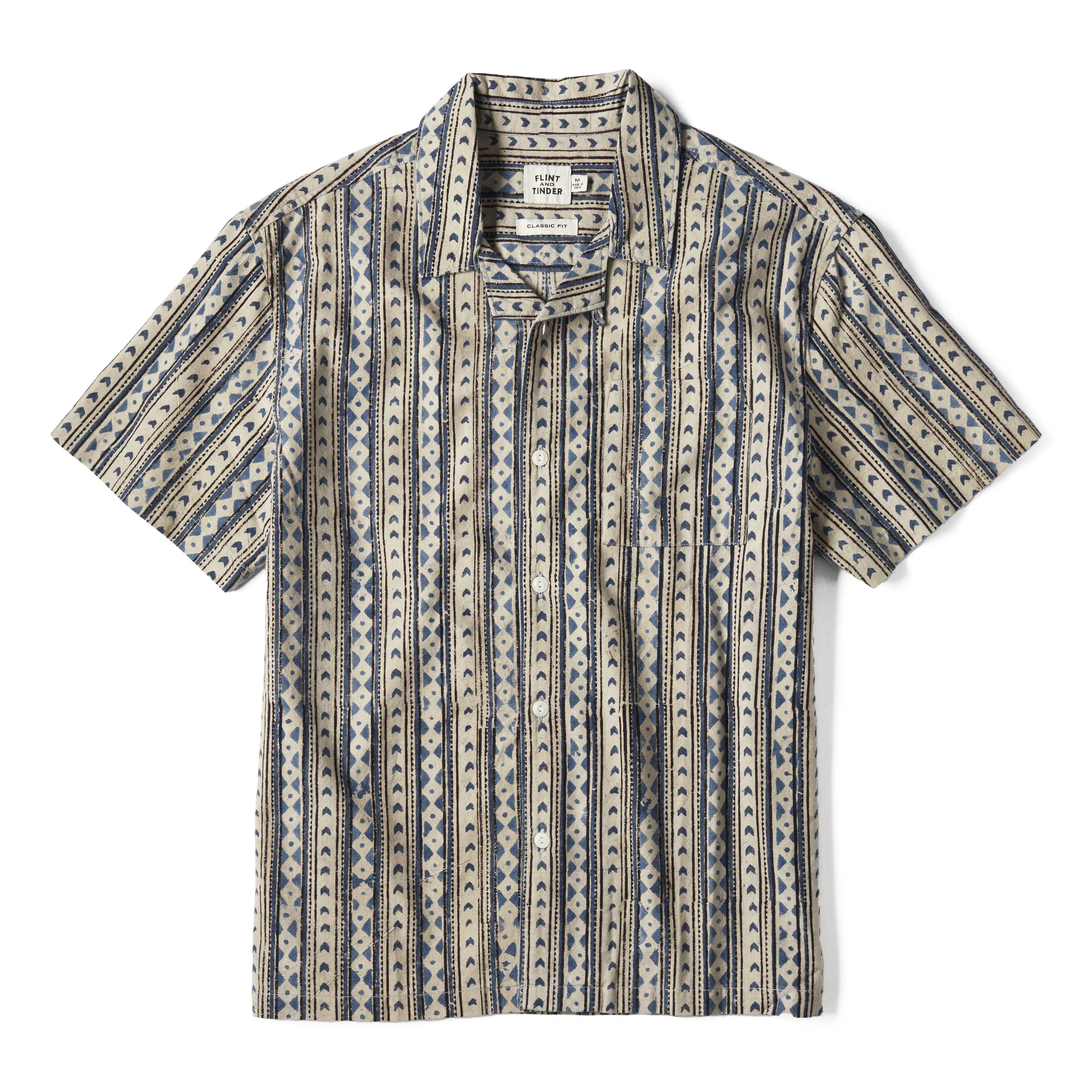 Block Print Camp Collar Shirt
