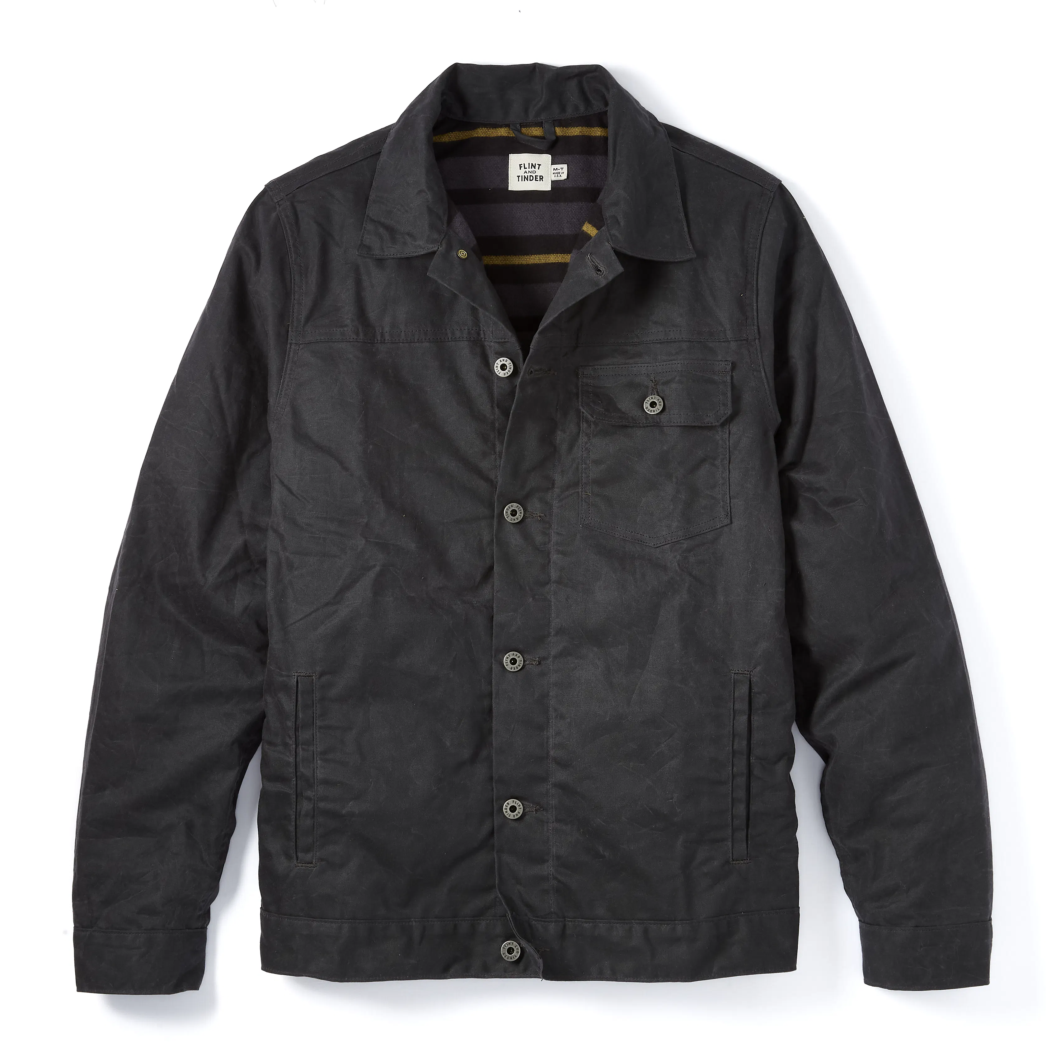 Flannel-Lined Waxed Trucker Jacket - Tall