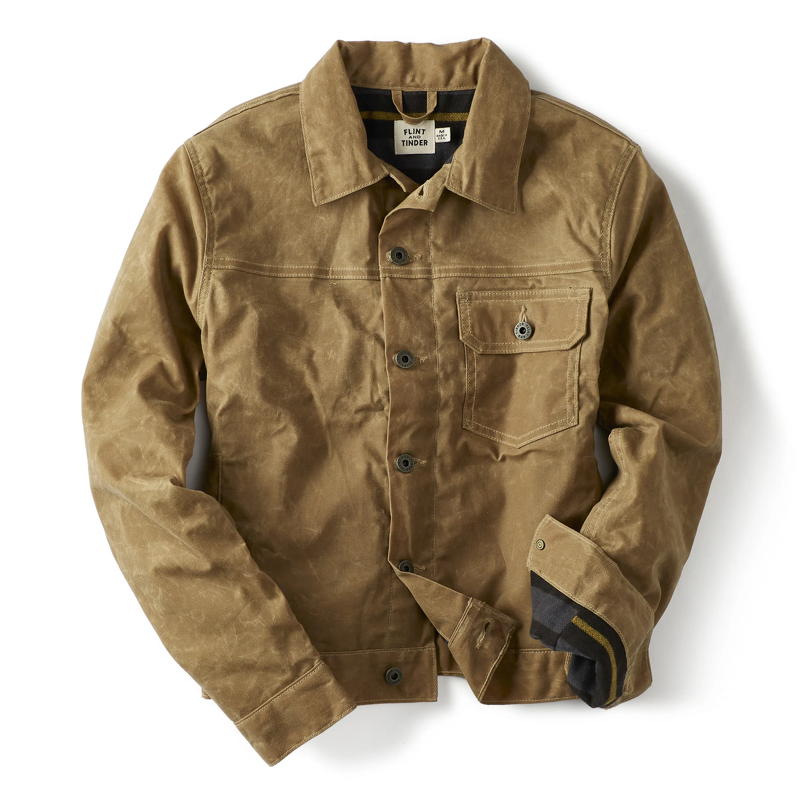Women's Flannel-Lined Waxed Trucker Jacket