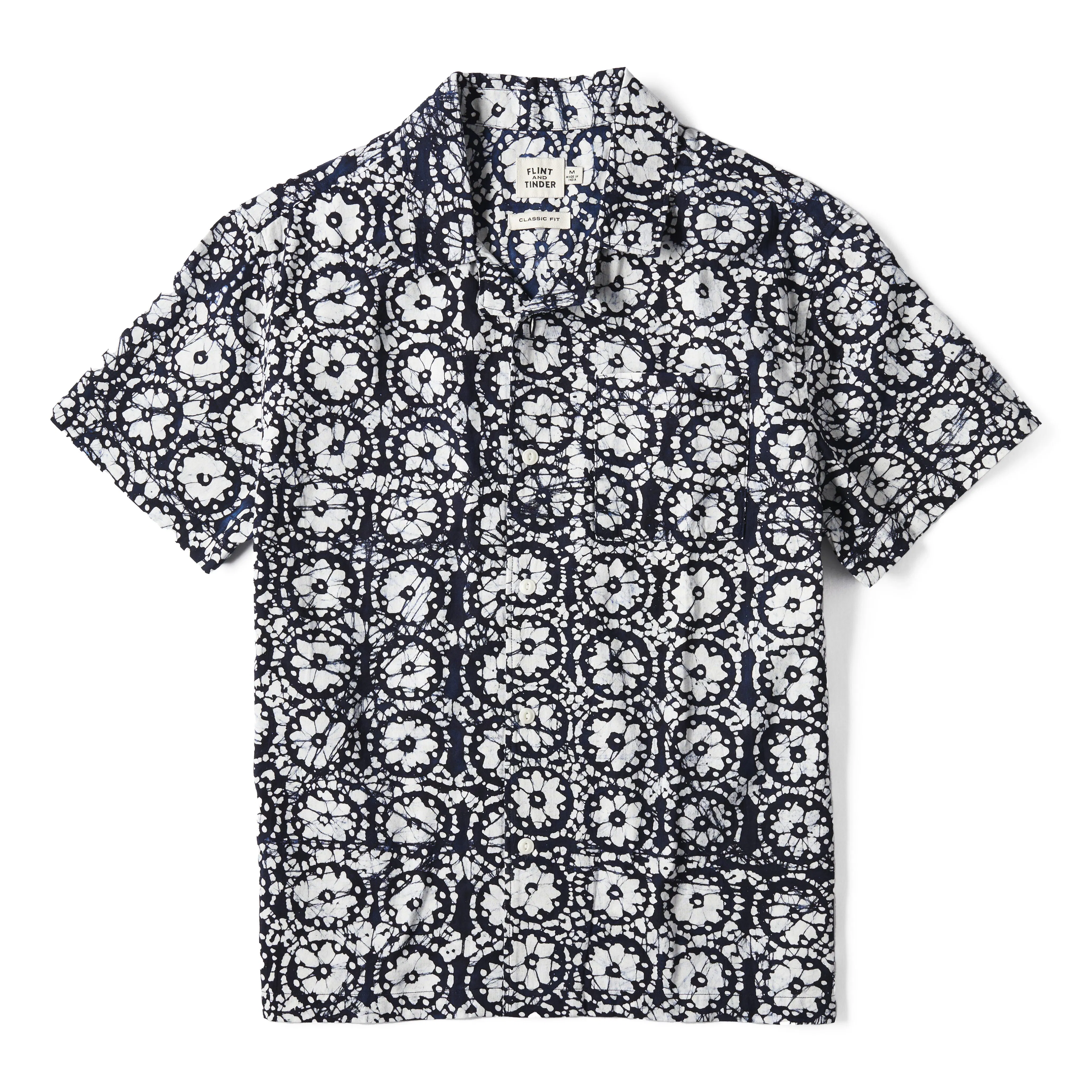 Block Print Camp Collar Shirt