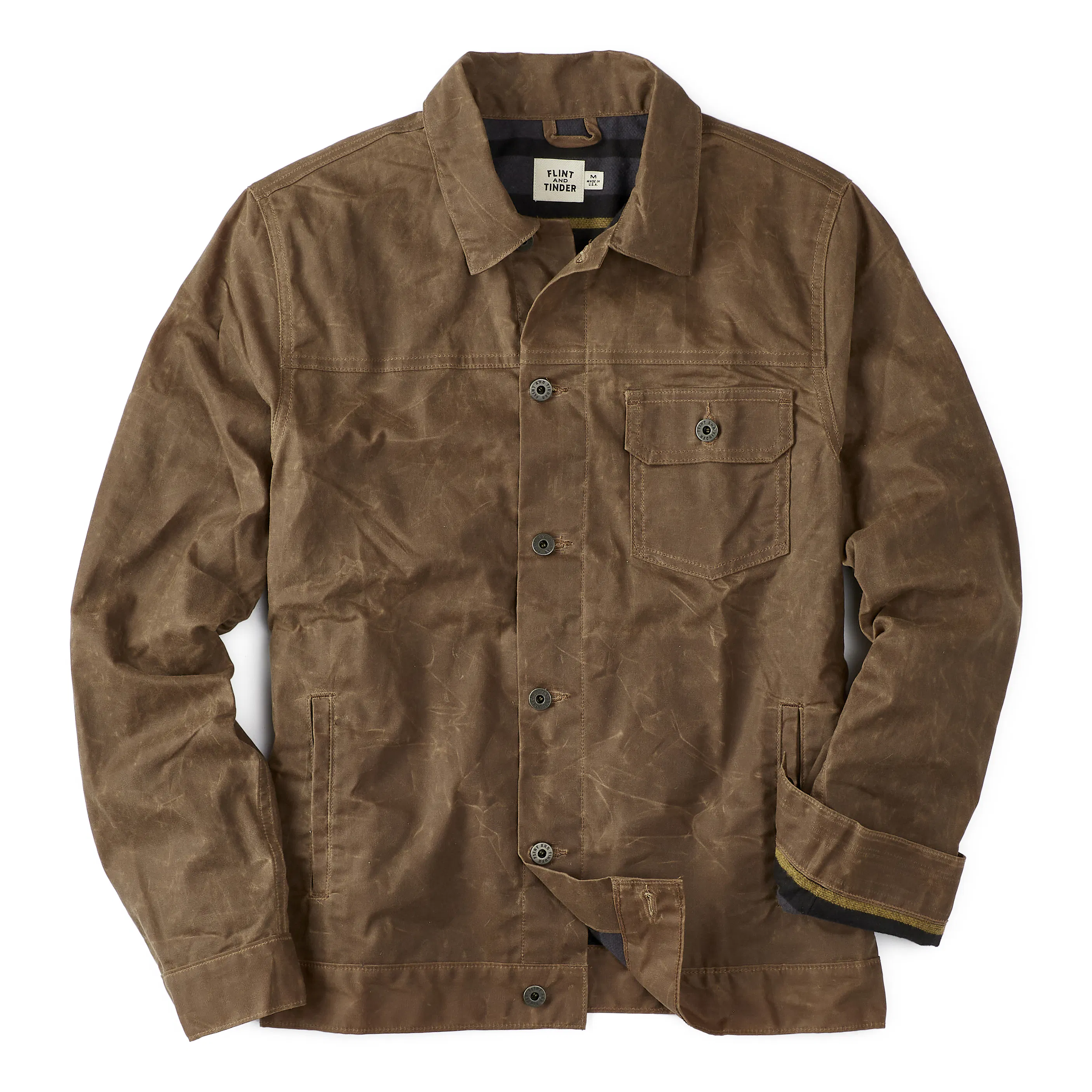 Flannel-Lined Waxed Trucker Jacket