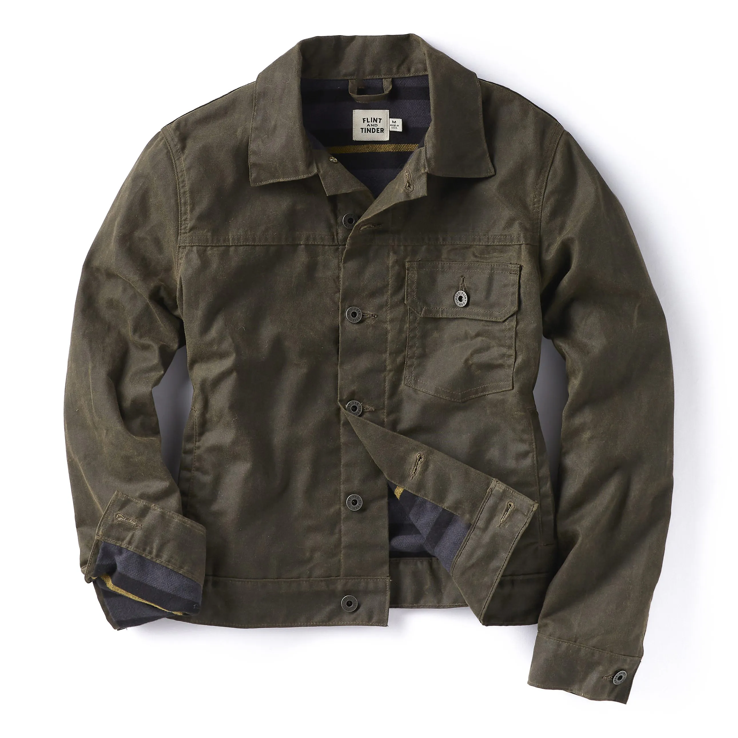 Women's Flannel-Lined Waxed Trucker Jacket
