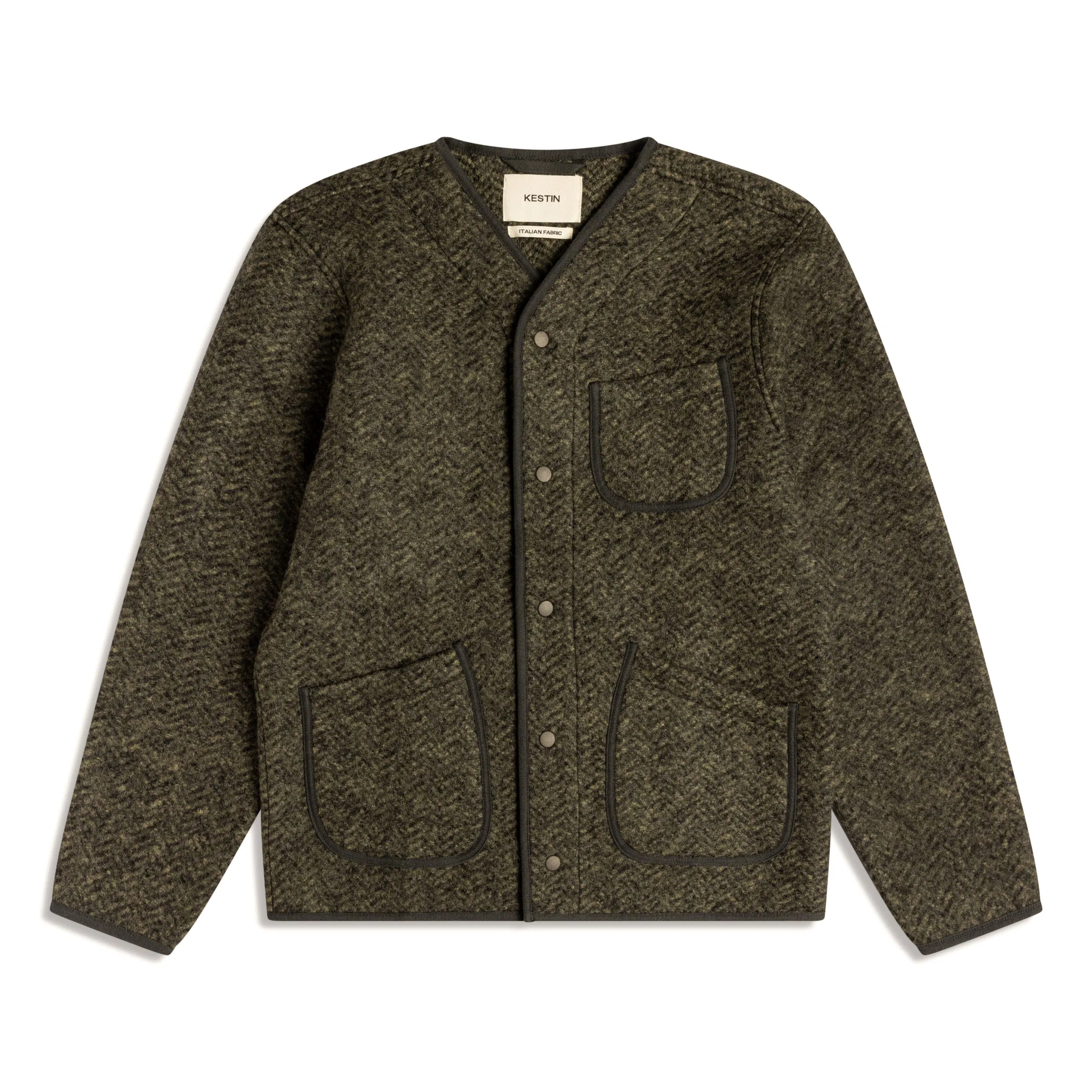 Neist Herringbone Wool Cardigan