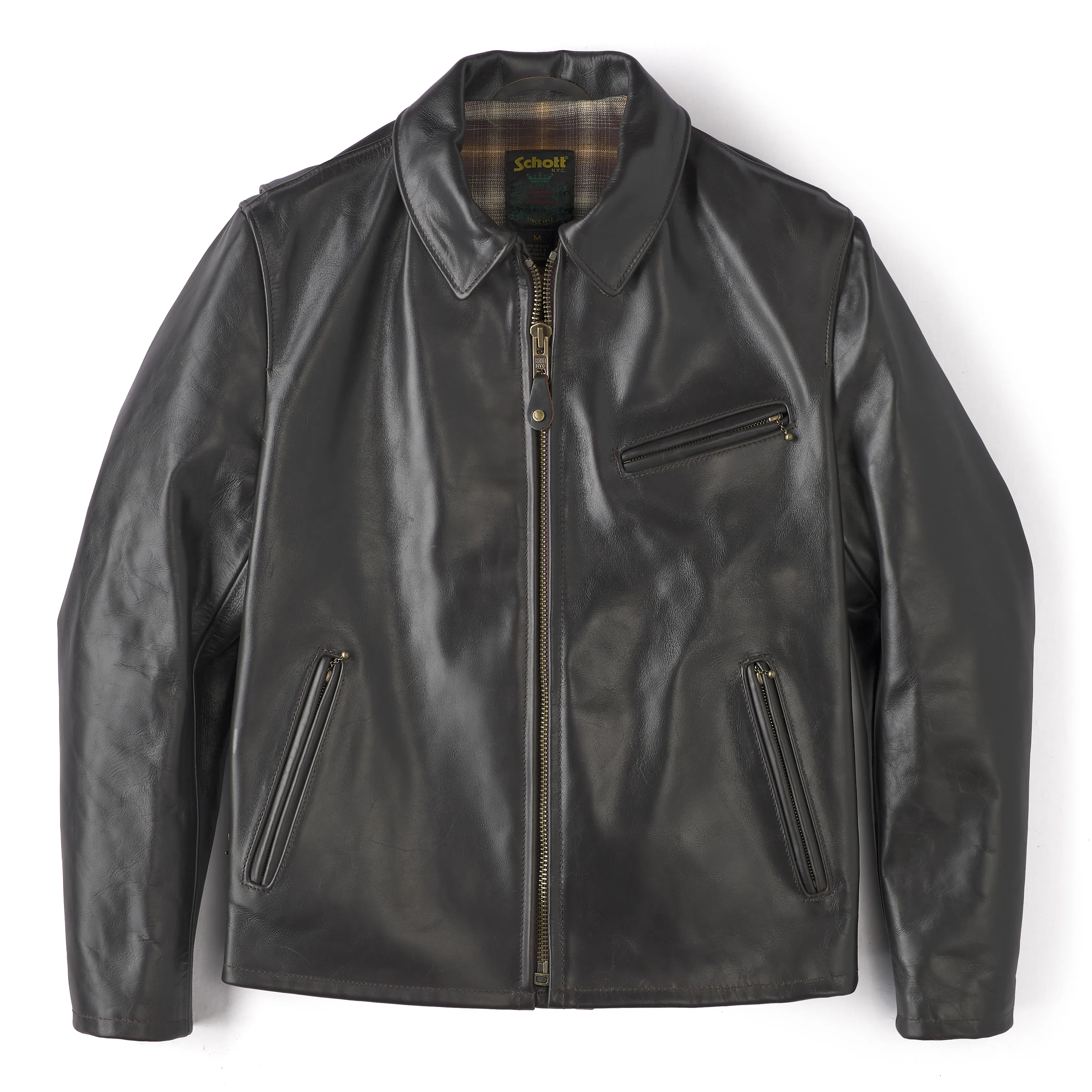 Classic Leather Racer Motorcycle Jacket
