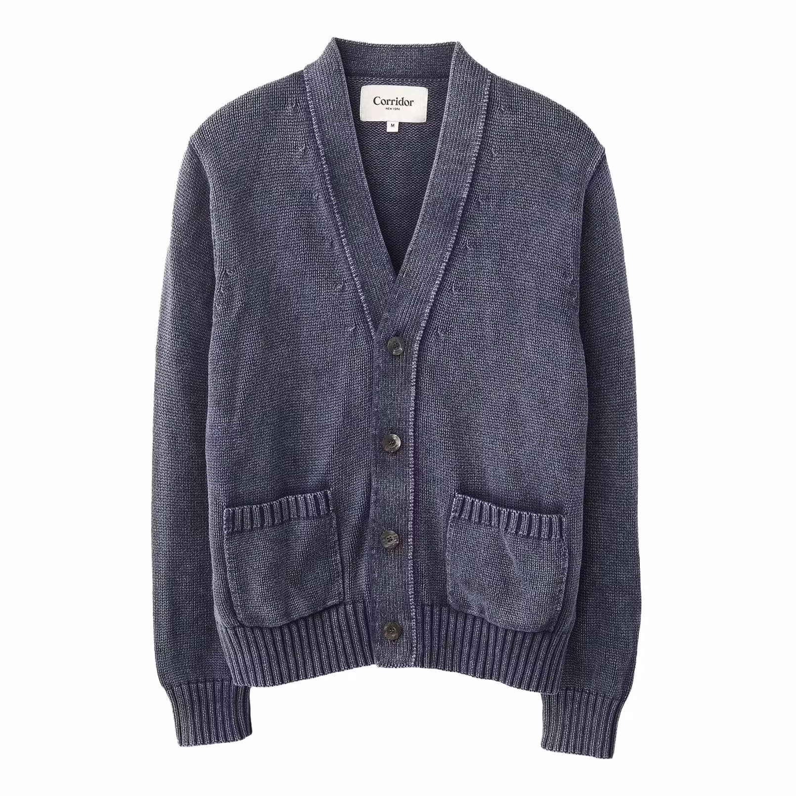 Washed Cotton Cardigan Sweater