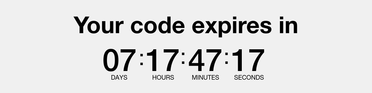 Your code expires soon