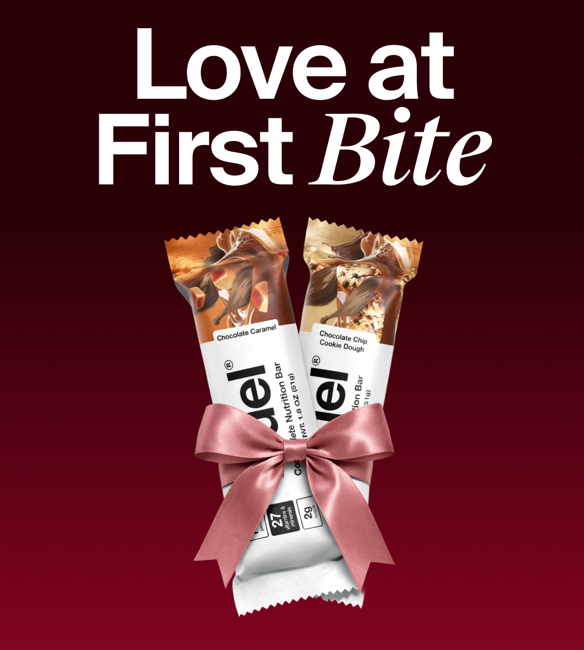 Love at first bite: Bouquet of Huel Bars tied with a bow.