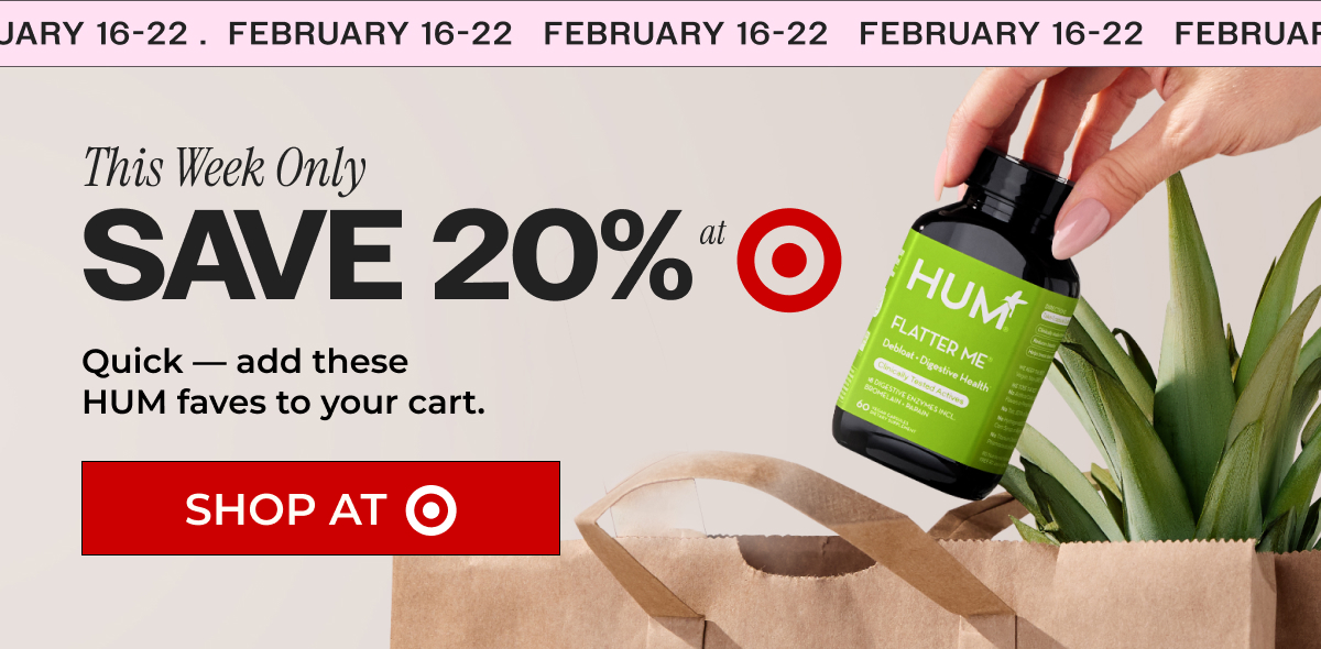 Save 20% at Target this week only.