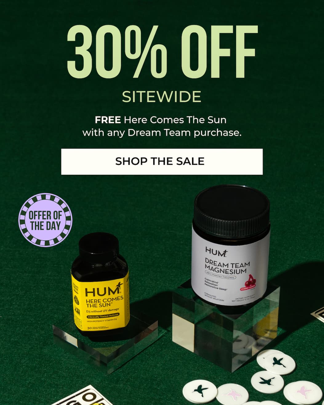 30% off sitewide + Here Comes the Sun with any Dream Team purchase 
