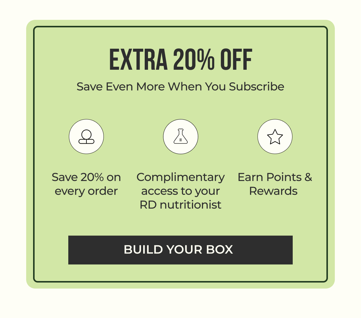 extra 20% off when you subscribe