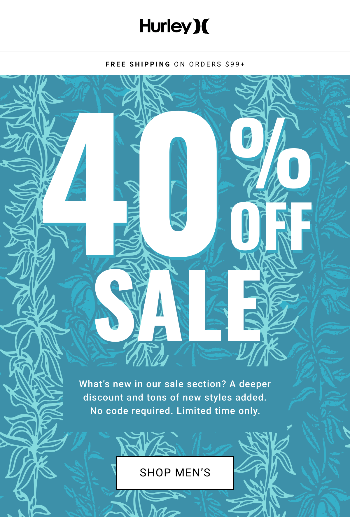 40% off men's sale