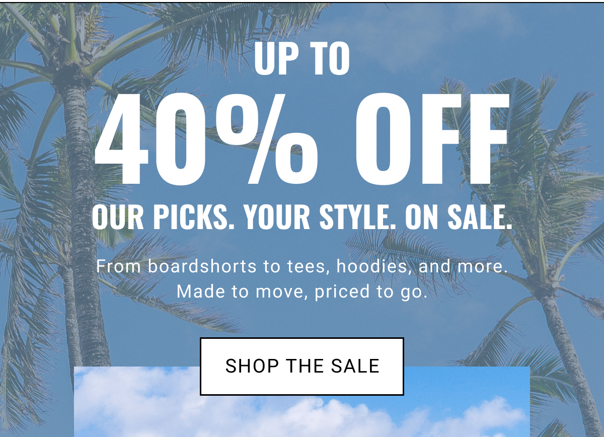 Up to 40% off sale