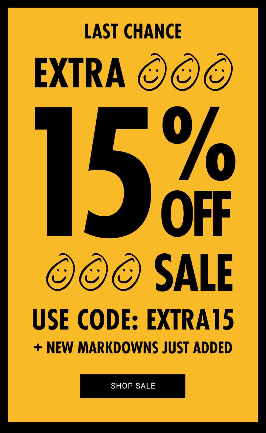 EXTRA 15% OFF SALE