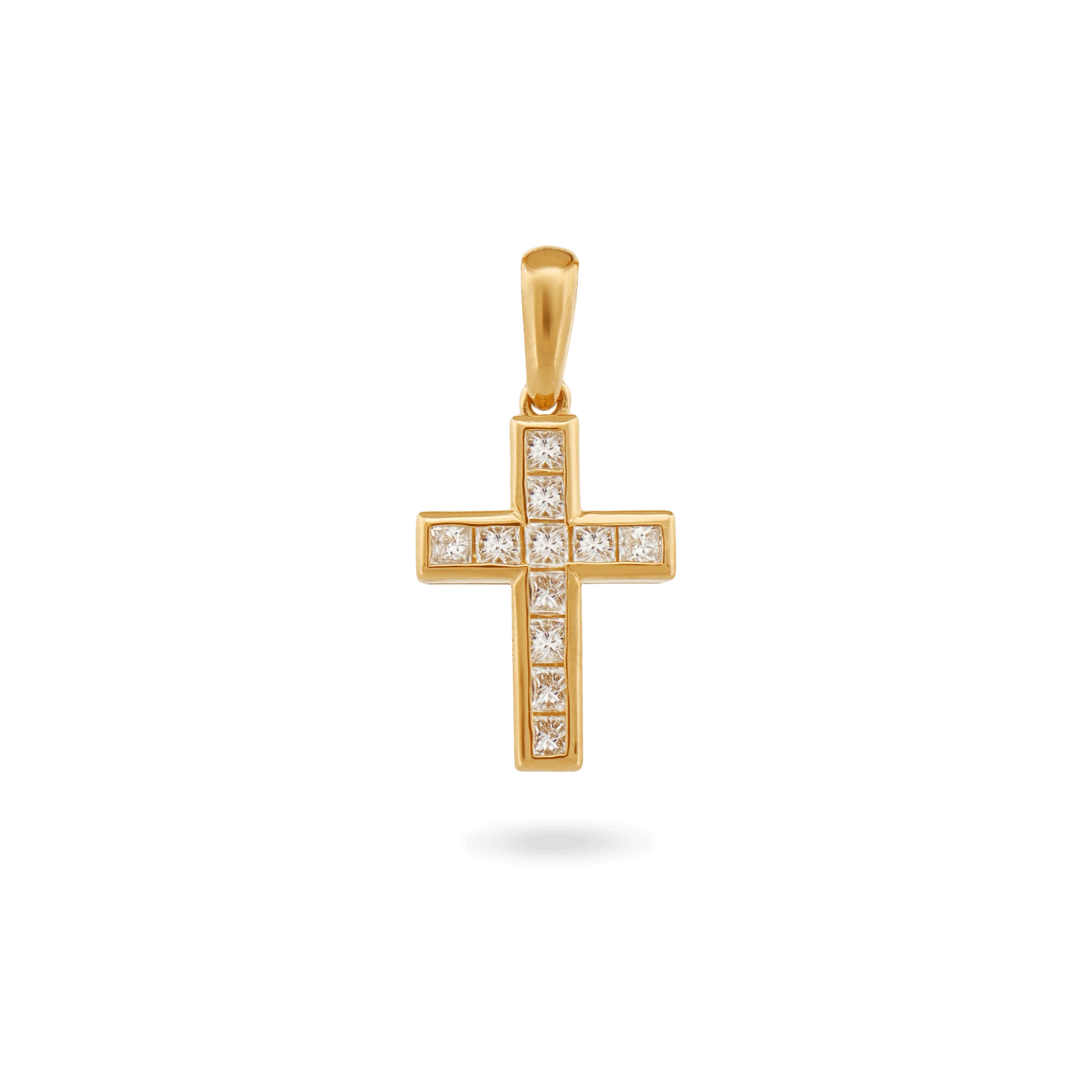 Image of 14K Glory Diamond Cross Pendant 15.1mm