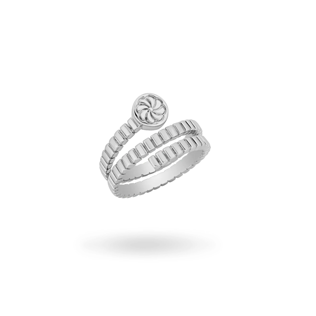 Image of 'Sable' Ribbed Spiral Eternity Ring