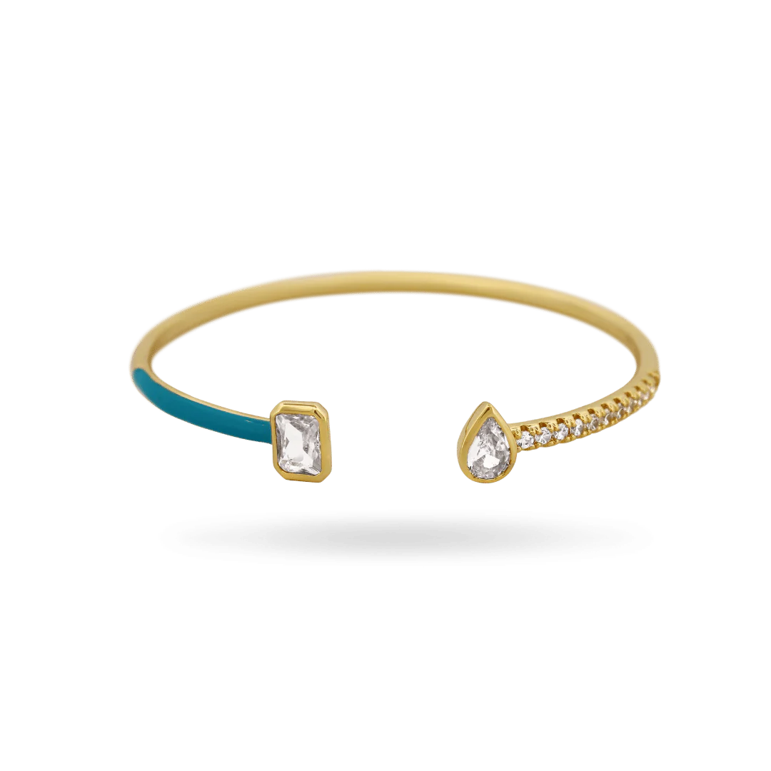 Image of Toi et Moi Turquoise Enamel Bangle