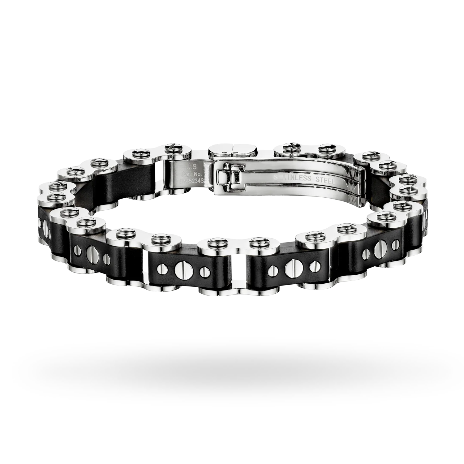 Image of Black & Steel 11.5MM Bicycle Bracelet