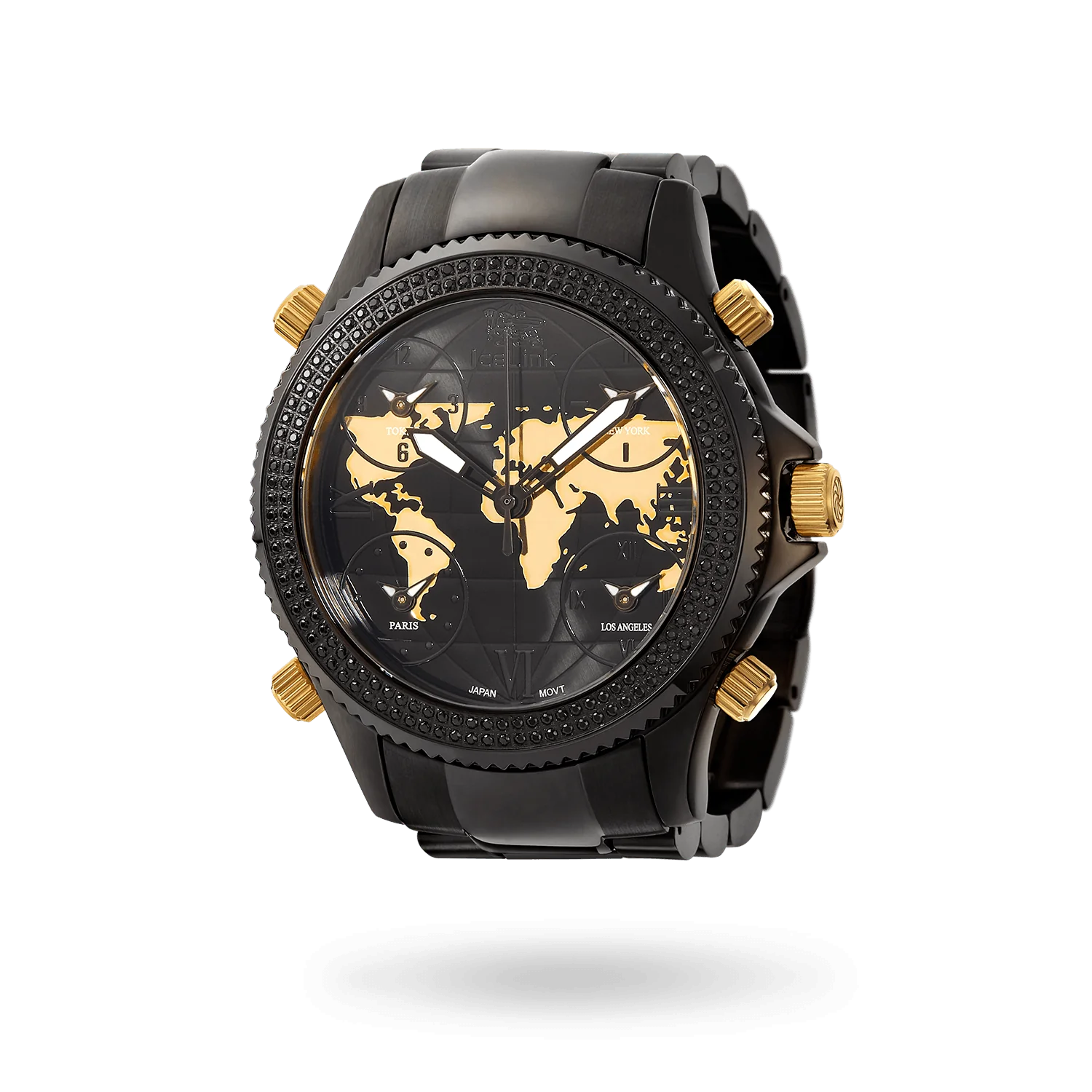 Image of Marco Polo Black & Gold 5 Time Zone Watch