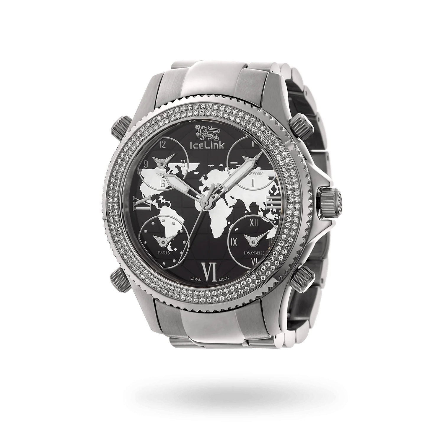 Image of Marco Polo Steel & Black 5 Time Zone Watch (Sample Sale)