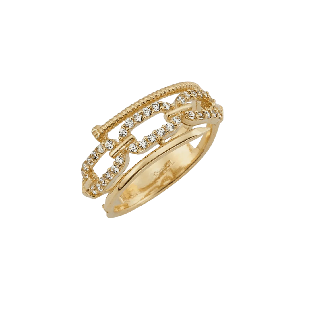 Image of 14K Screw Link Ring
