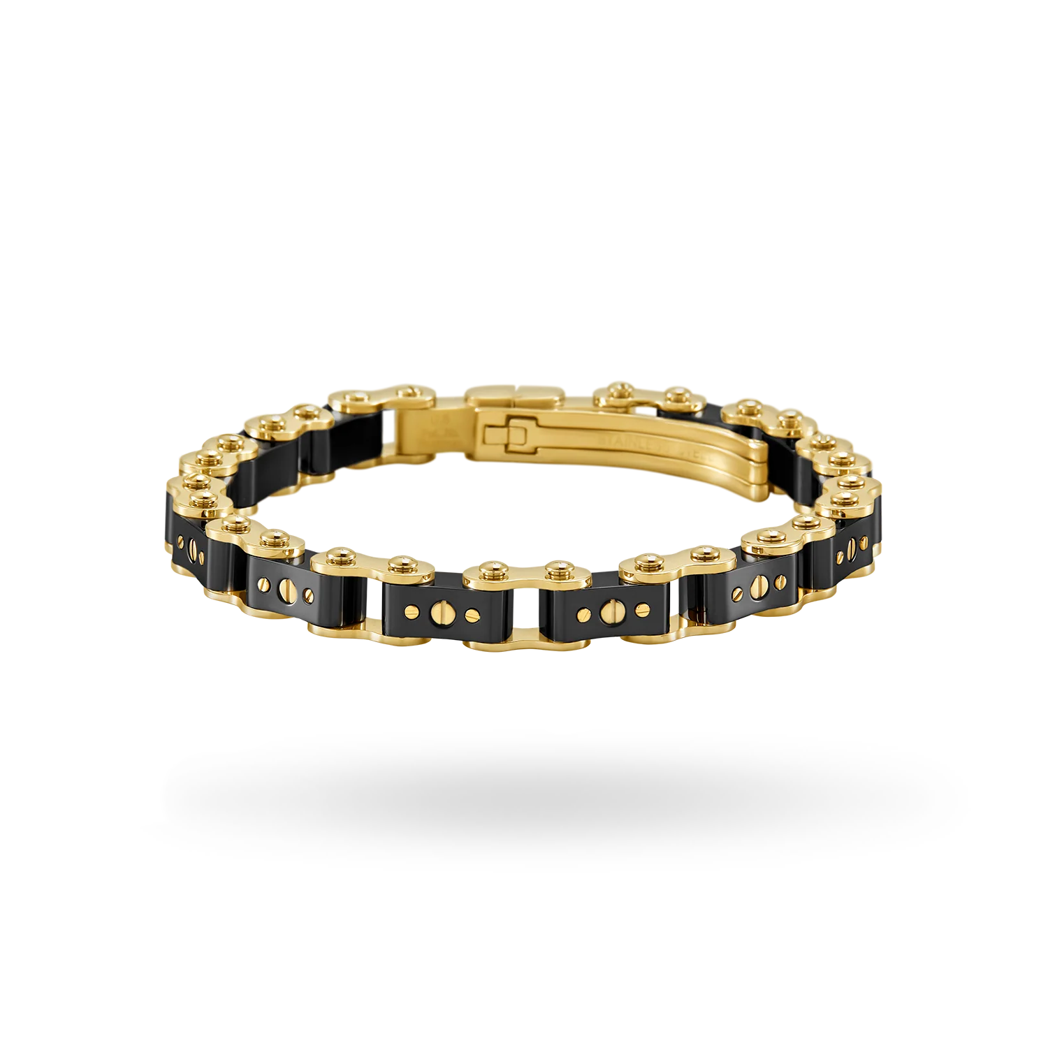 Image of Black & Gold 9.5MM Bicycle Bracelet