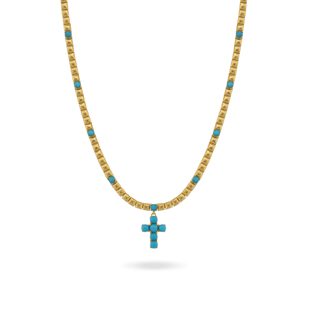 Image of Turquoise Cross Necklace