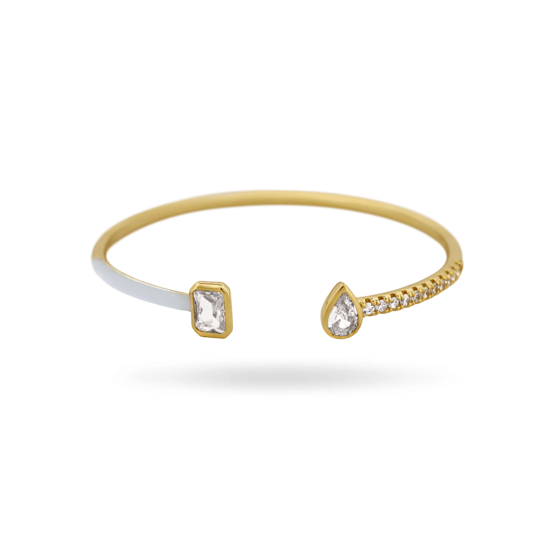 Image of Toi et Moi White Enamel Bangle