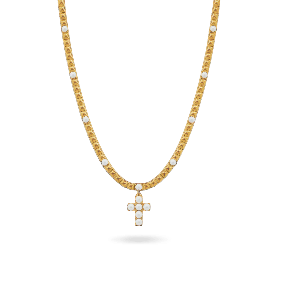 Image of White Cross Necklace