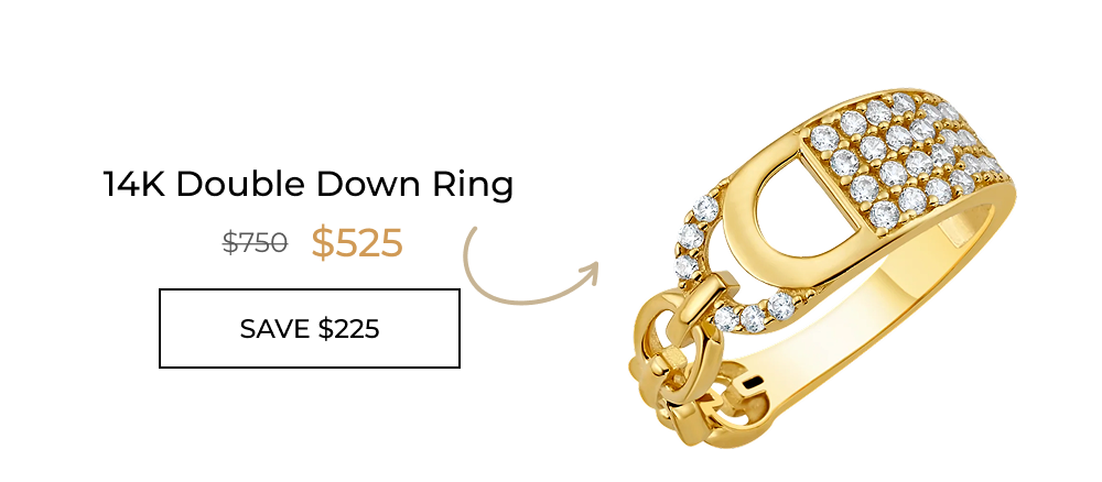 14K Double Down Ring