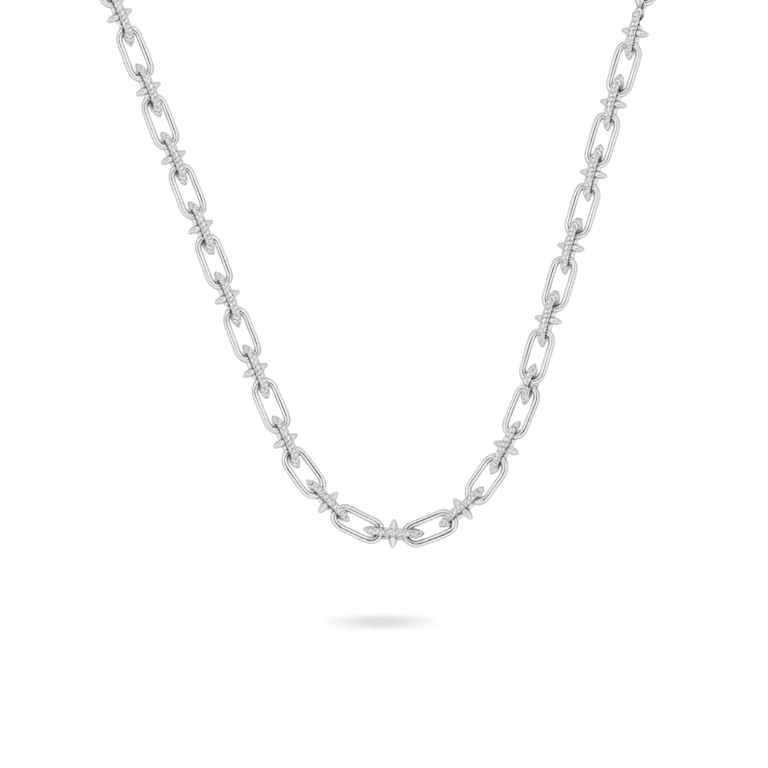 Image of Chrome Link Paperclip Necklace