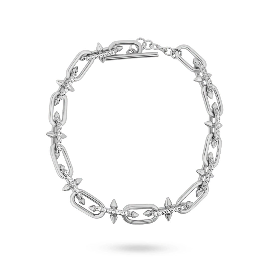 Image of Mens Chrome Link Paperclip Bracelet