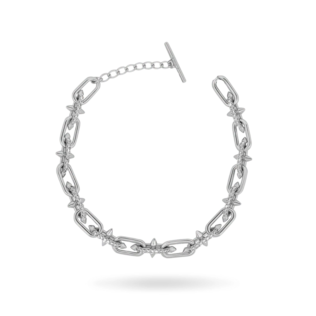 Image of Chrome Link Paperclip Bracelet
