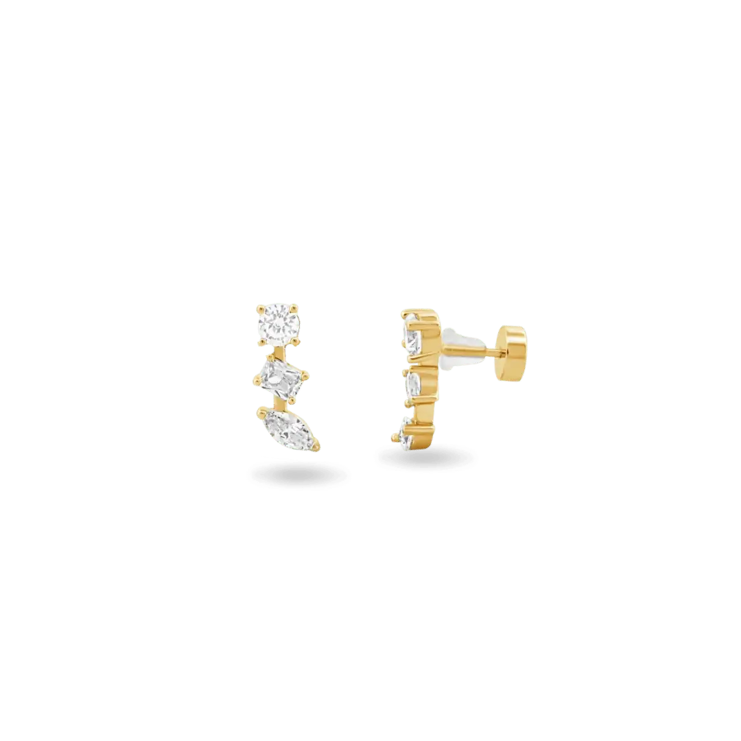 Image of 'Celina' Trio Strand Earrings