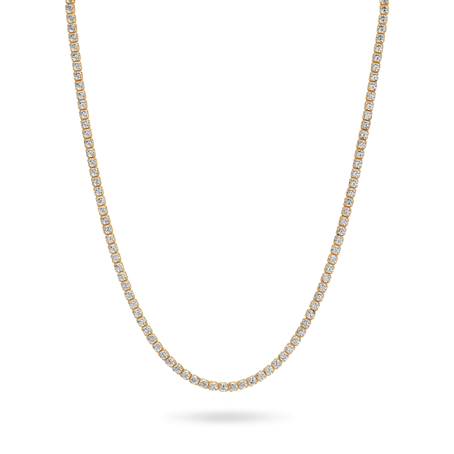 Image of 10K Gold Moissanite Tennis Necklace 3.25mm