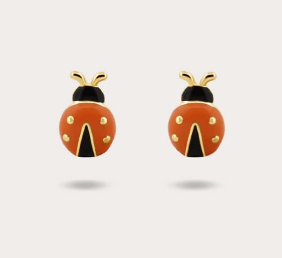 Lady Bug Enamel Studs