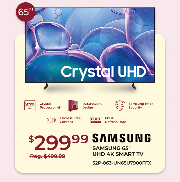 Samsung 65-inch UHD 4K Smart TV
