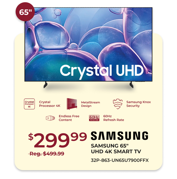 Samsung 65-inch UHD 4K Smart TV