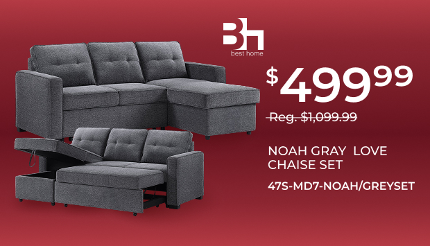 Noah Gray Love Chaise Set