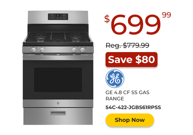 GE 4.8 CF Stainless Steel Gas Range