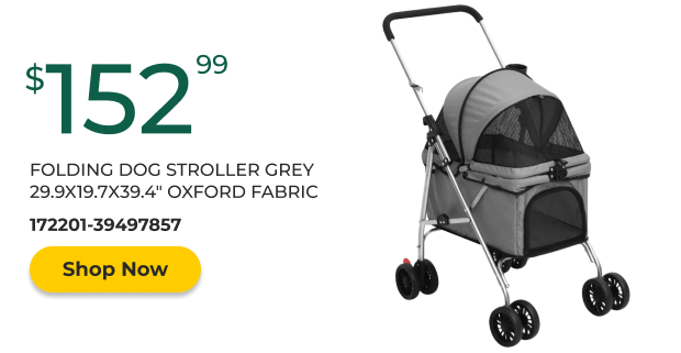 Folding Dog Stroller Grey