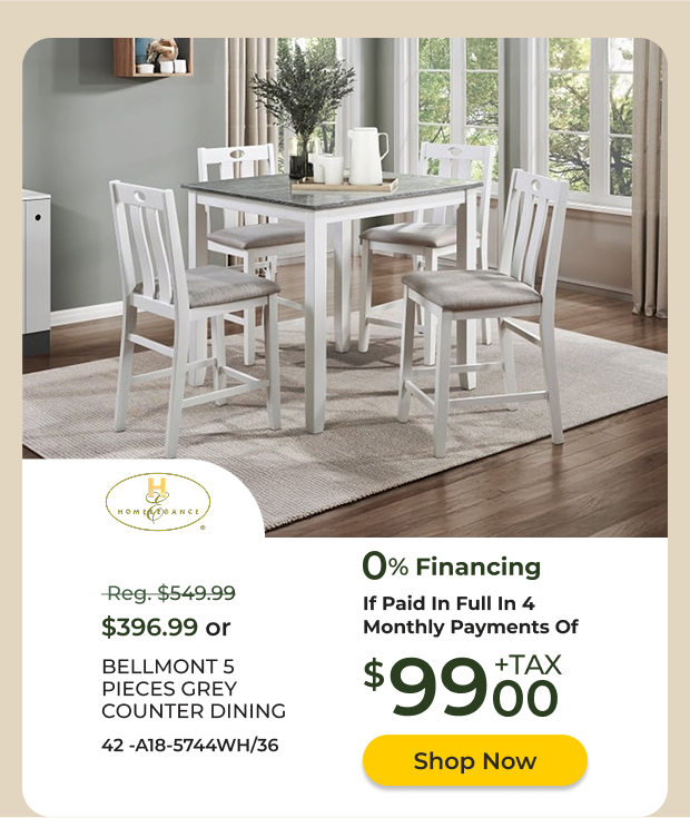 Bellmont 5PC Grey Counter Dining