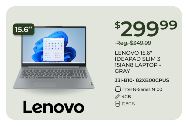 Lenovo 15.6" Ideapad Slim 3 Laptop