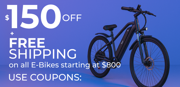 $150 OFF on all E-Bikes