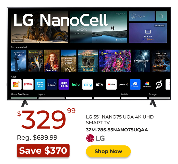 LG 55-inch Nano75 4K UHD Smart TV