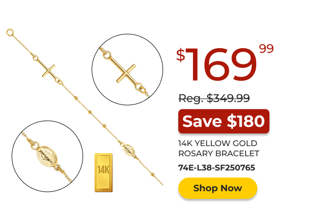 14K Yellow Gold Rosary Bracelet