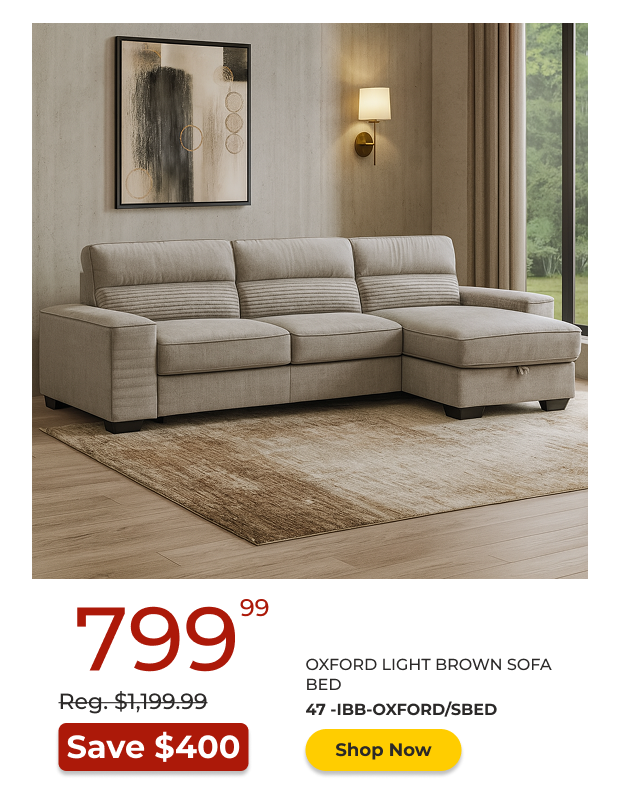 Oxford Light Brown Sofa Bed