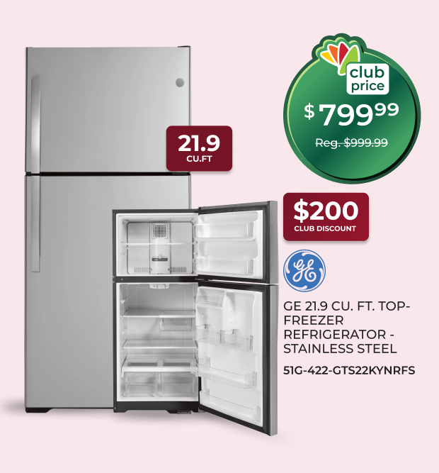 GE 21.9 CU.FT. Top Freezer Refrigerator