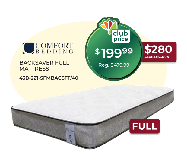 Comfort Bedding Backsaver Full Mattress